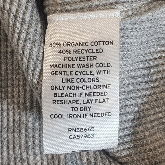 BP Nordstrom‎ Women's Organic Cotton V Neck Waffle Knit Long Sleeve Size M - Picture 6 of 7